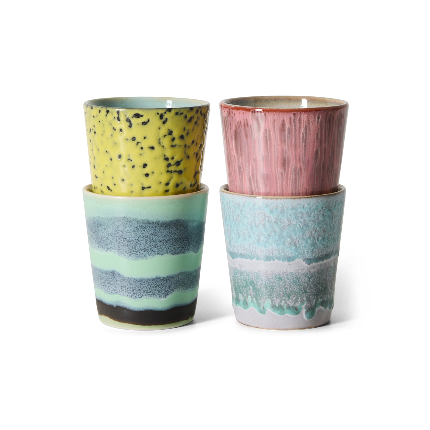 HKliving 70's Ceramics Artistic Coffee Mugs (Set of 4)