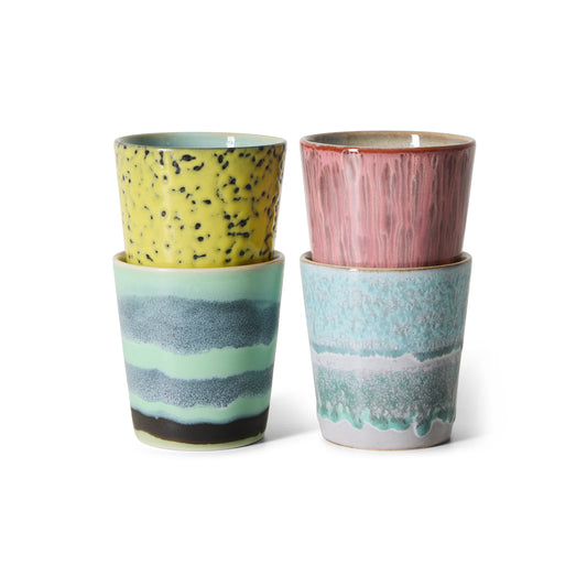 HKliving 70's Ceramics Artistic Coffee Mugs (Set of 4)