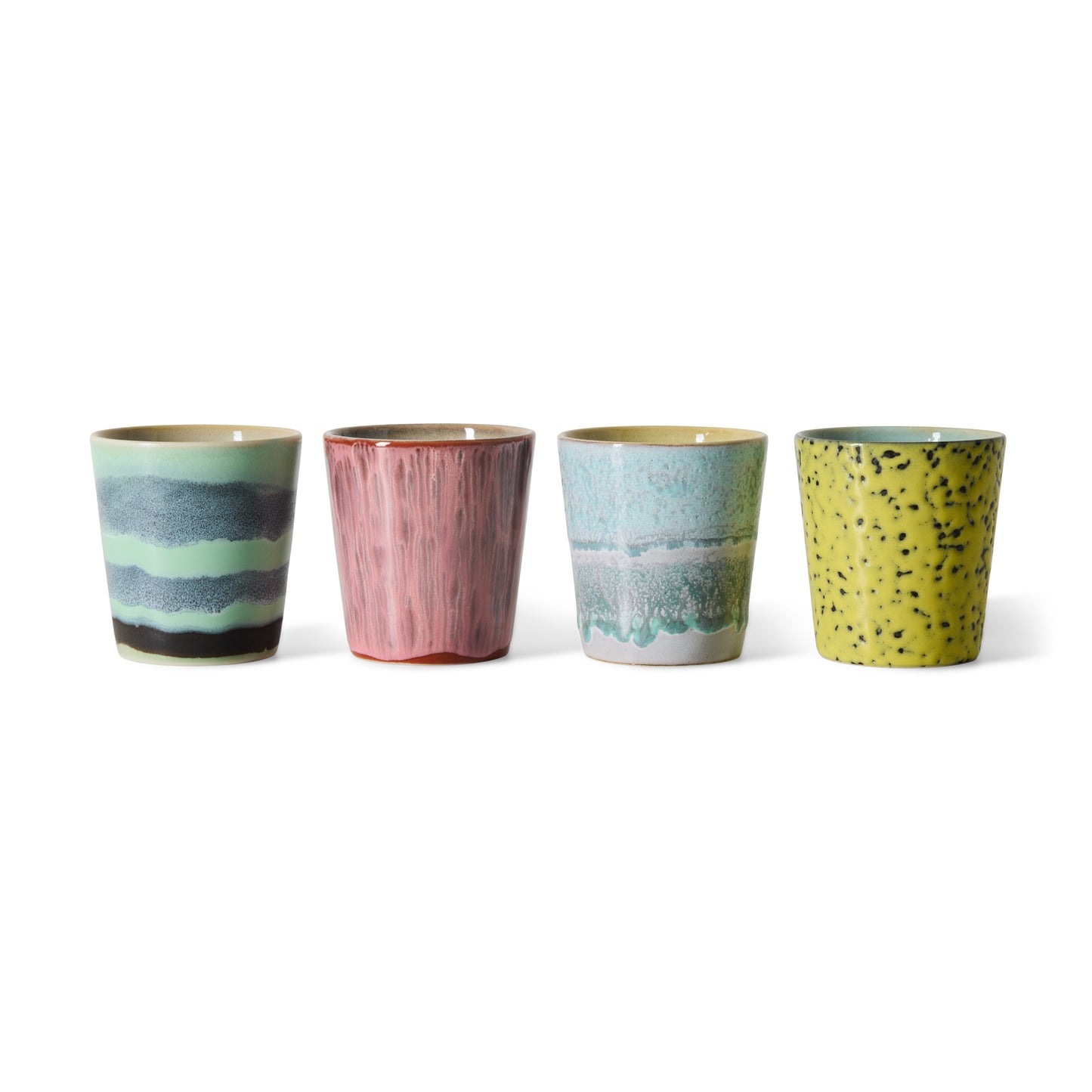 HKliving 70's Ceramics Artistic Coffee Mugs (Set of 4)