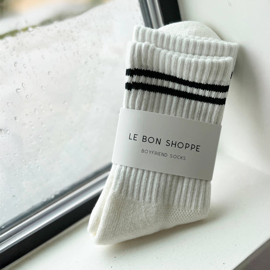 Le Bon Shoppe Classic White Boyfriend Socks