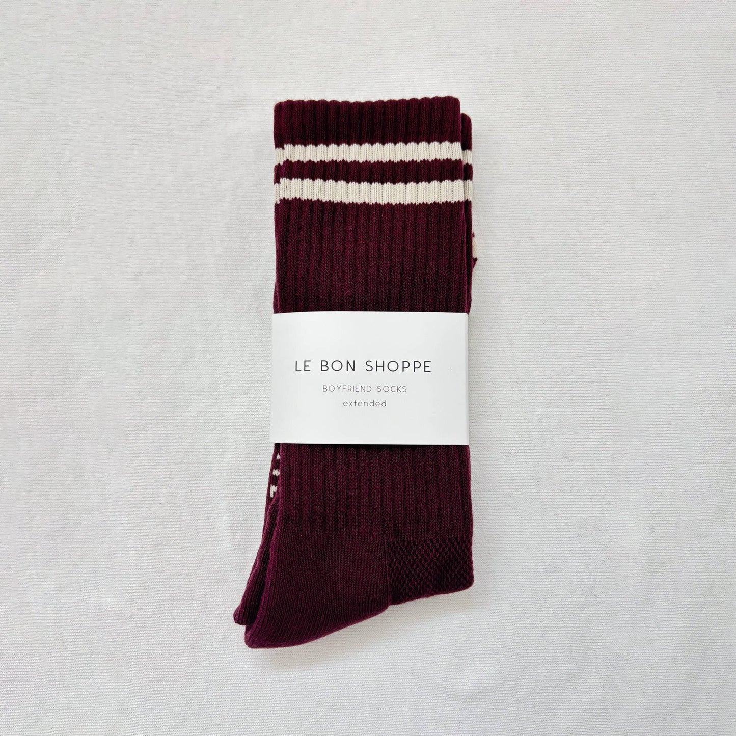 Le Bon Shoppe Maroon Extended Boyfriend Socks