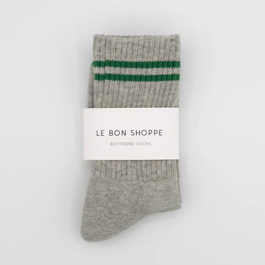 Le Bon Shoppe Lt. Grey Boyfriend Socks