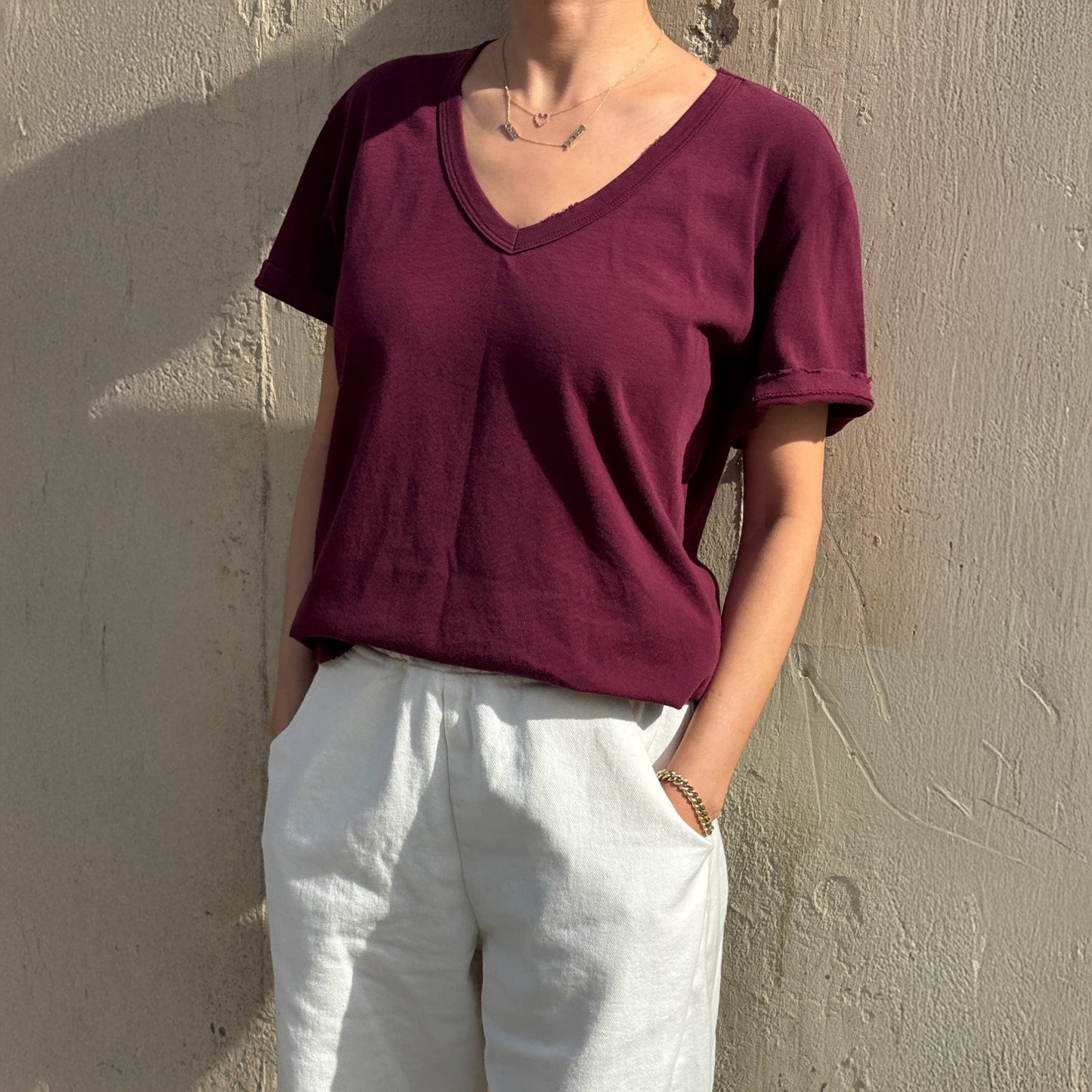 Le Bon Shoppe Maroon Organic Cotton La Vie Tee