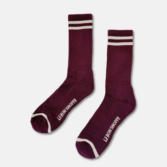 Le Bon Shoppe Maroon Extended Boyfriend Socks