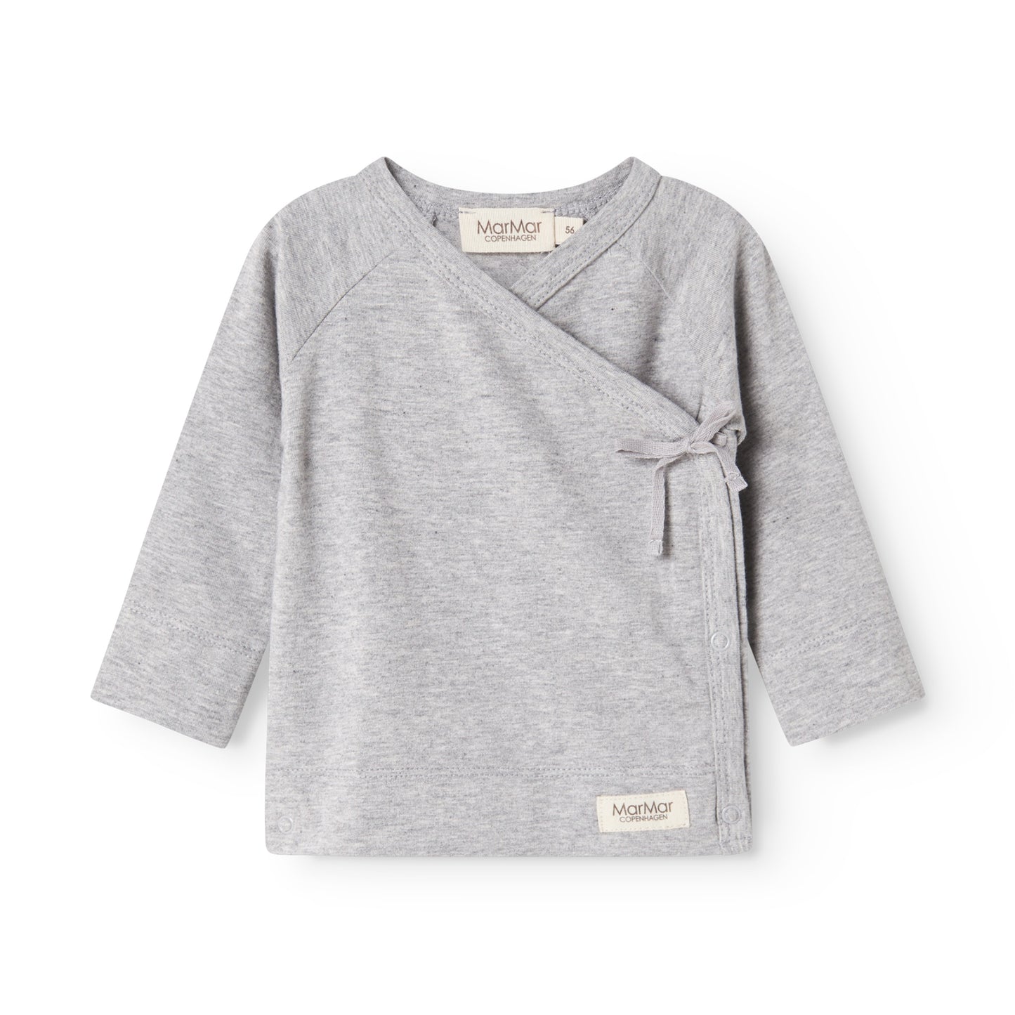 Light Grey Melange Long Sleeve Tut Modal Wrap