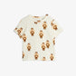 Children's t-shirt with bee pattern on a white background