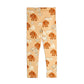 Leggings with a pattern of brown mammoth on a beige background, viewed from the back