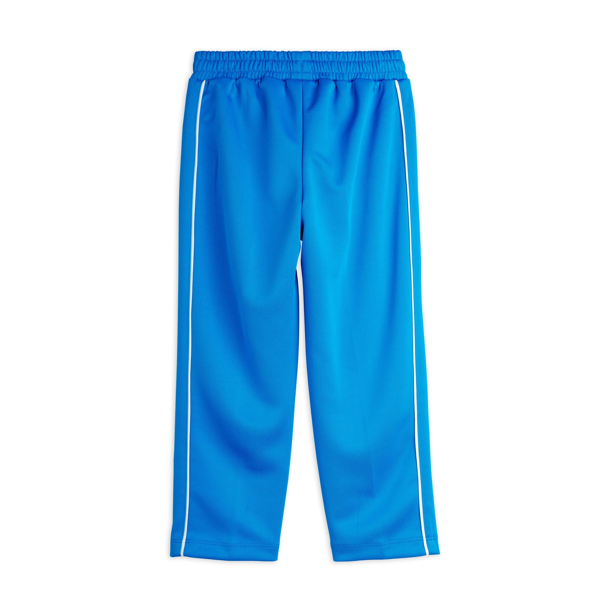 Blue pants with white stripes on a white background