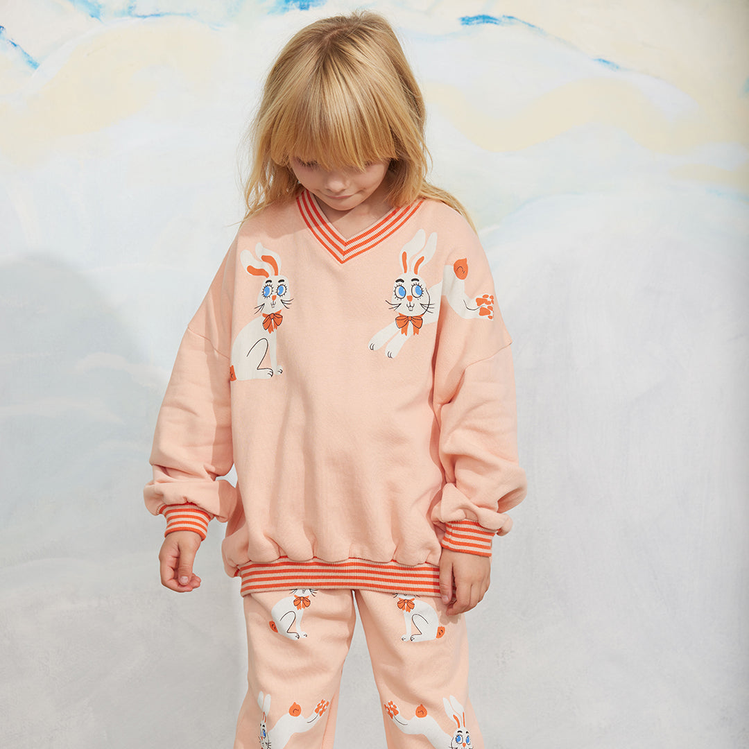 Mini Rodini Rabbits Pink Sweatshirt