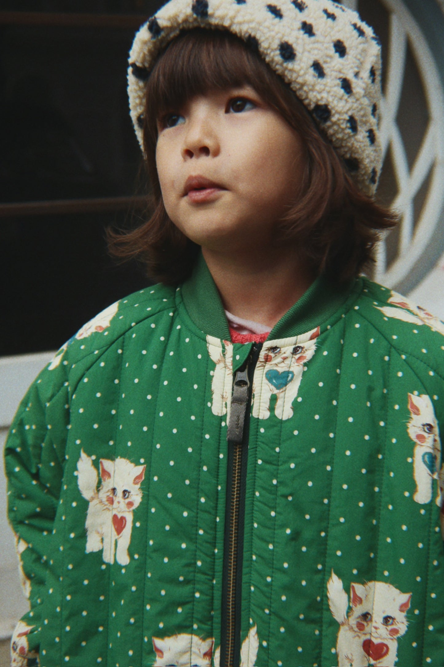 Konges Sløjd Dot Miao Verde Juno Printed Bomber Jacket
