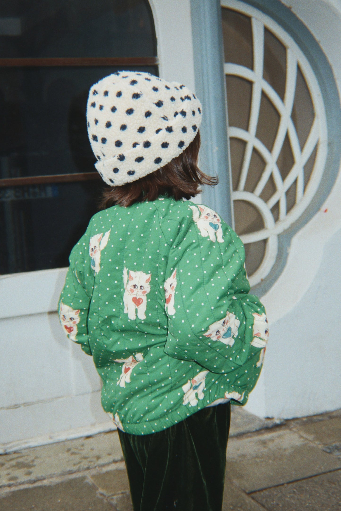 Konges Sløjd Dot Miao Verde Juno Printed Bomber Jacket