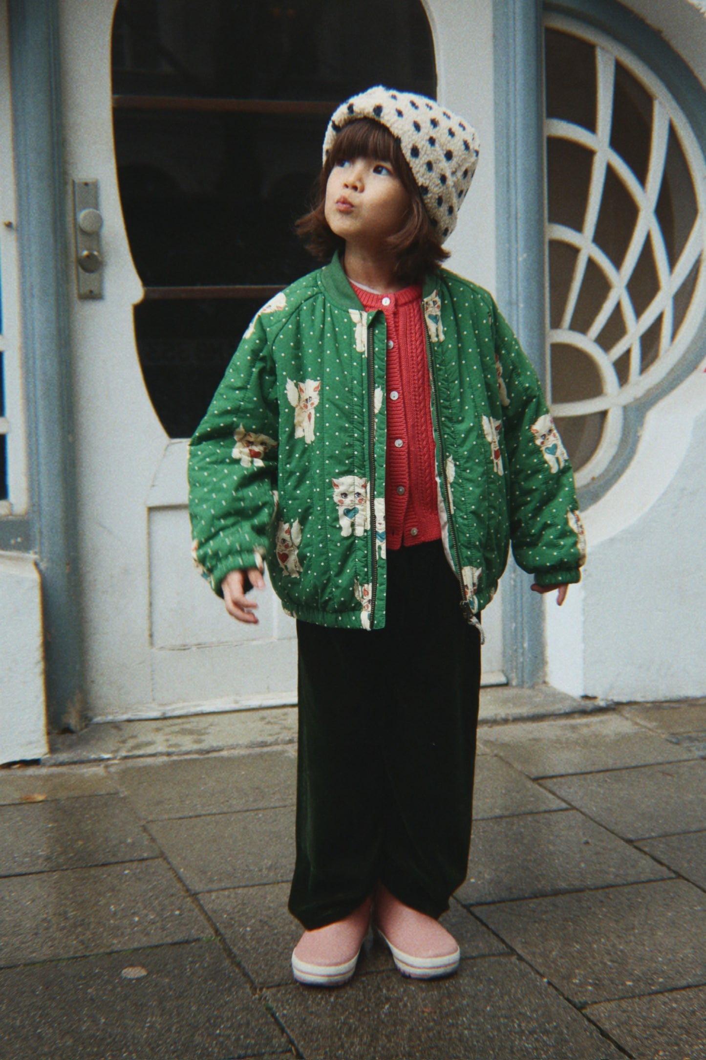 Konges Sløjd Dot Miao Verde Juno Printed Bomber Jacket