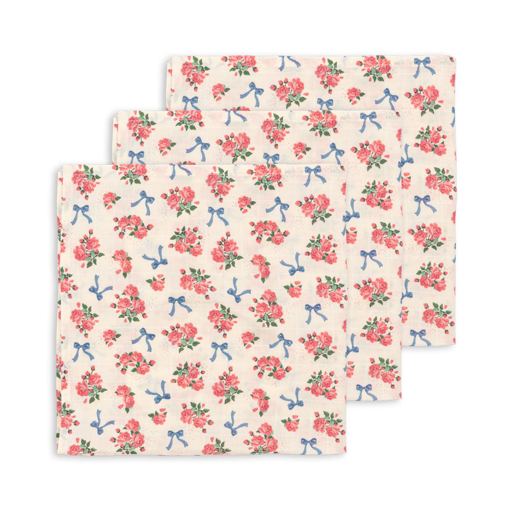 Konges Sløjd Bella Rosita 3 Pack Muslin Cloth GOTS
