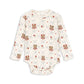 Floral-patterned baby onesie on a white background