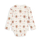Floral-patterned baby onesie on a white background