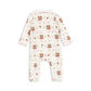 Baby onesie with floral pattern on a white background
