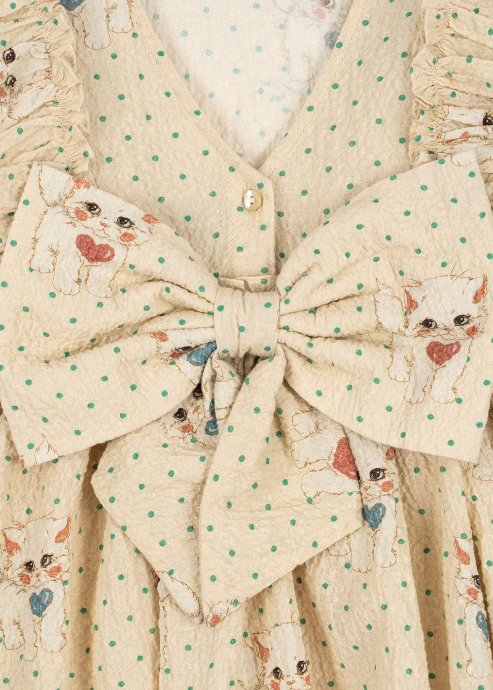 Konges Sløjd Diao Dot Mist Elin Bow Dress GOTS