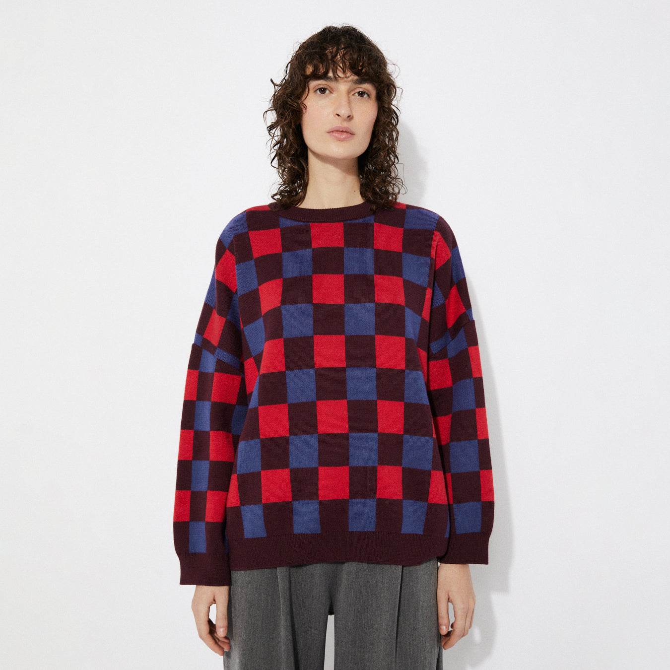 Rita Row Freser Checkered Knit Sweater