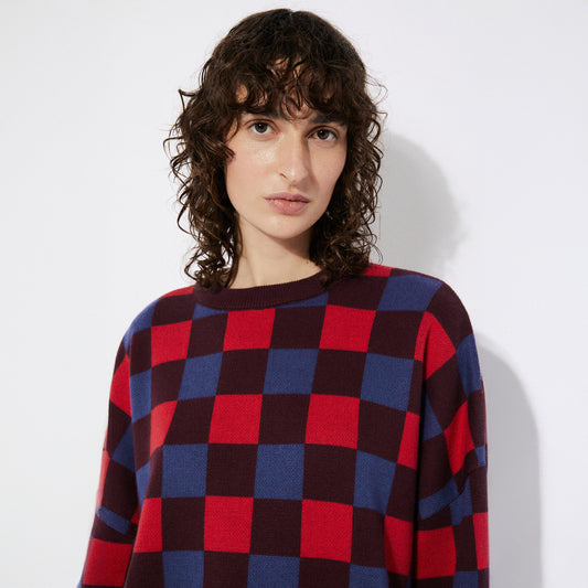 Rita Row Freser Checkered Knit Sweater