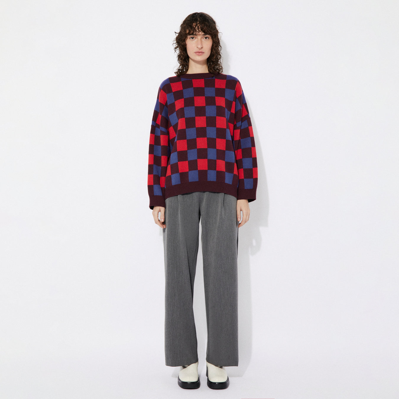 Rita Row Freser Checkered Knit Sweater