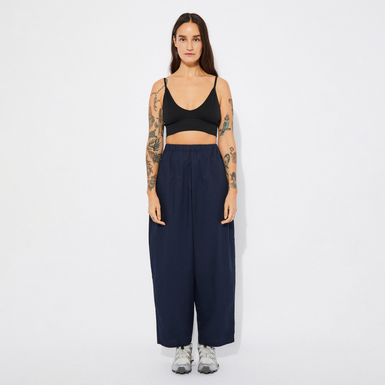 Rita Row Navy Turin Curved Cotton Pants