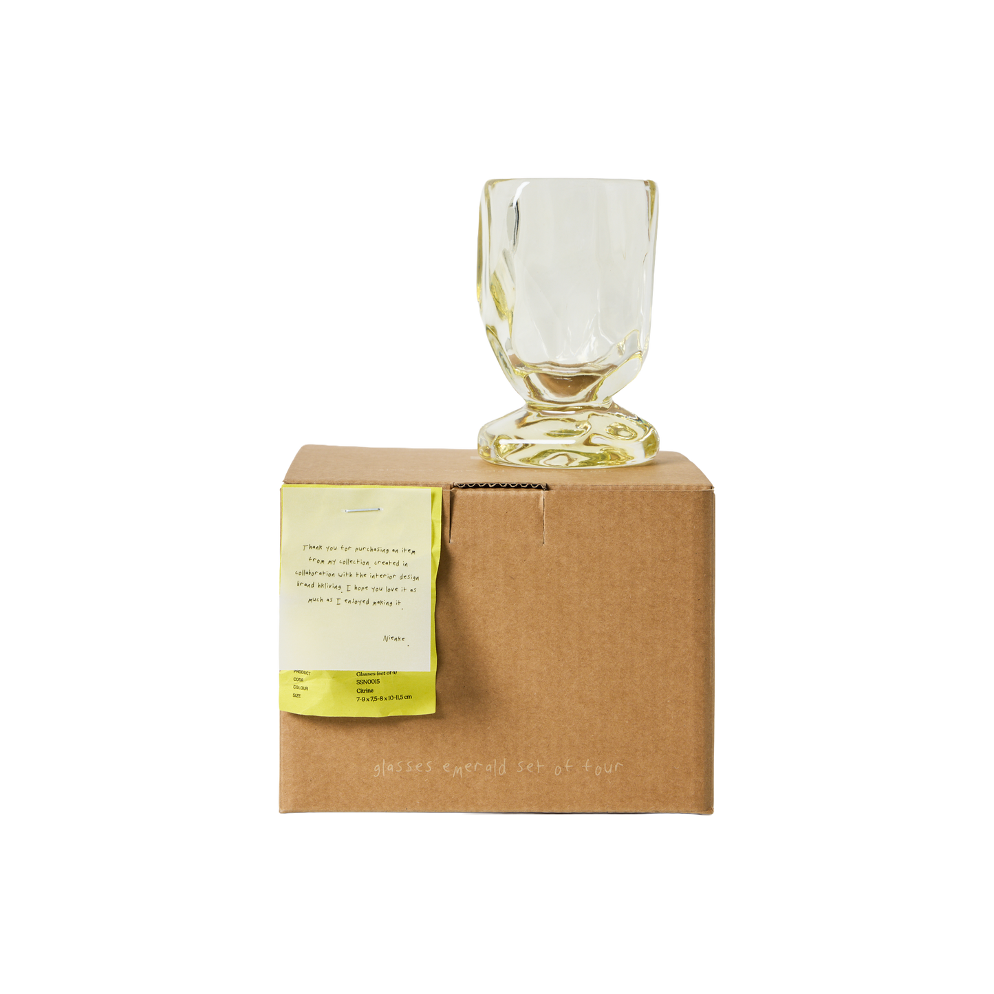 Nienke Sikkema for HKliving Citrine Glasses (Set of 4)