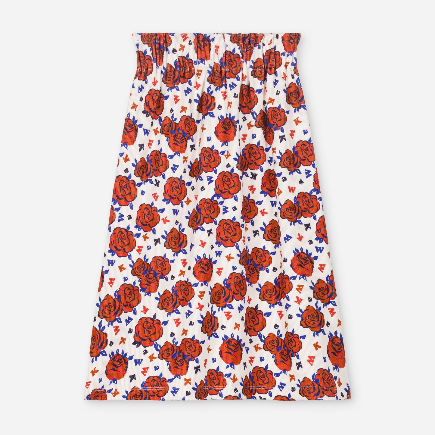 We Are Kids Big Red Flowers Eden Ribbed Jersey Skirt