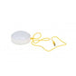 A circular bulb unit with a yellow USB cable against a white background.