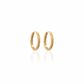 A pair of gold-colored hoop earrings on a white background, crafted from oxidising free stainless steel.