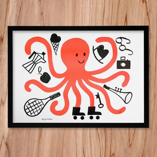 Lisa Jones Studio - Risograph Print  | Octopus