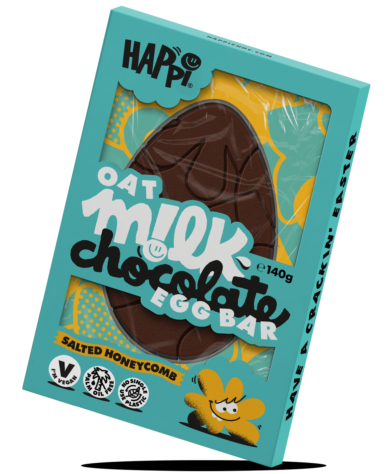 HAPPi Oat M!lk Chocolate Easter Egg Bar - Salted Honeycomb