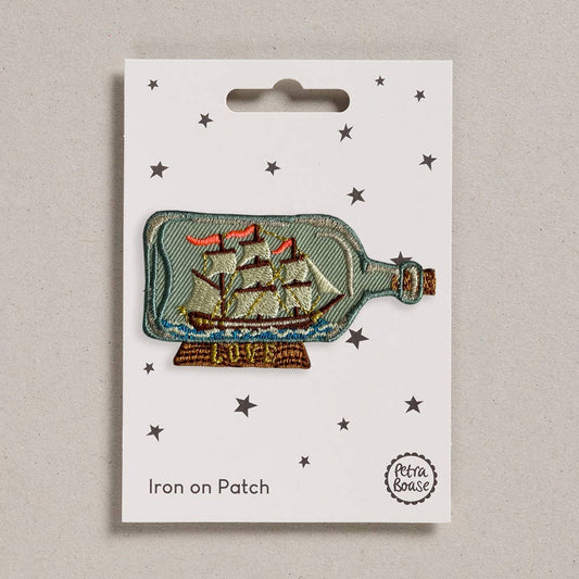 Iron on Patch - Ship In A Bottle