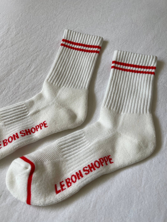 Le Bon Shoppe Clean White Boyfriend Socks