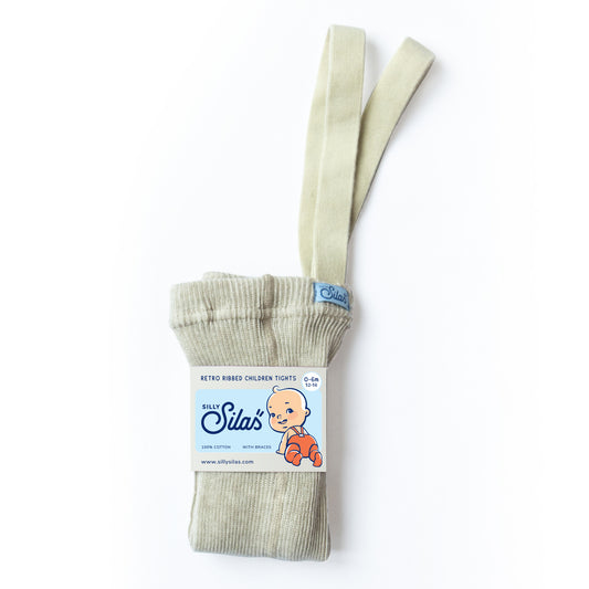Silly Silas Cream Blend Footed Tights with Braces